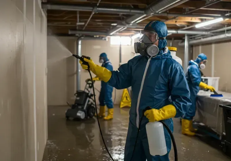 Basement Sanitization and Antimicrobial Treatment process in Michigan Center, MI